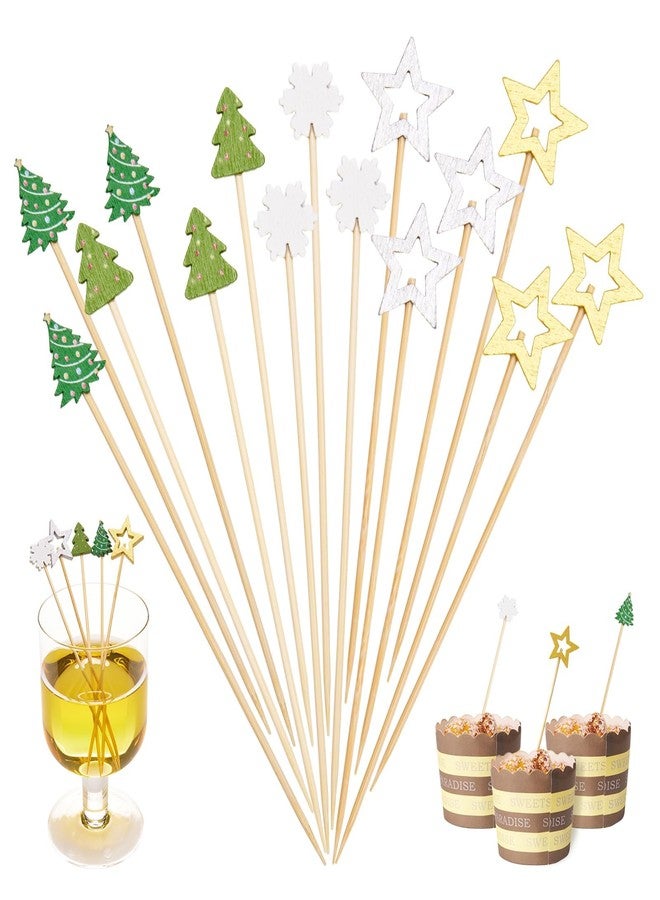 Galetcy 125 Pcs Christmas Toothpicks for Appetizers, 5.5 Inch Decorative Cocktail Picks Food Pick, Party Toothpicks Skewers for Fruits and Drink Garnish, Holiday Party Supplies - Image 1